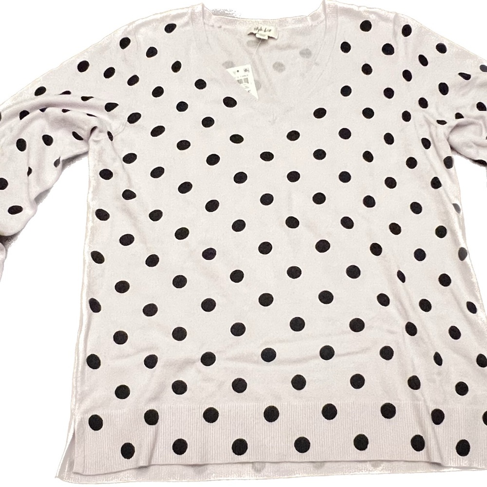 Style & Co women’s sweater- Dots Lavender